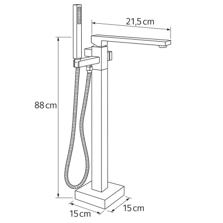 Voľne stojaca vaňová batéria CUBO S-1082 CHRÓM