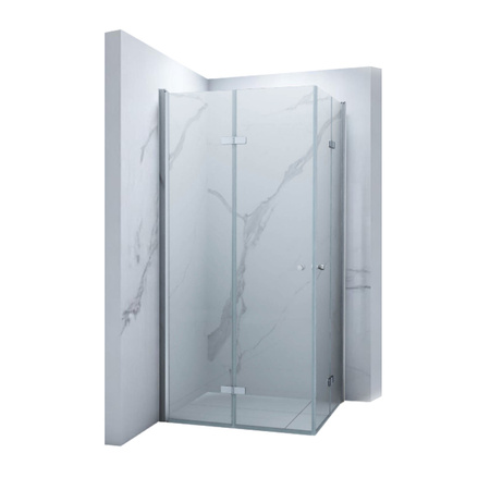 SPRCHOVÝ KÚT BAXLER ŠTVORCOVÝ TRANSPARENTNÝ - 80X80X190 CHRÓM