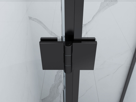 SPRCHOVÝ KÚT WILSON ŠTVORCOVÝ TRANSPARENTNÝ - 80X80X190 ČIERNY