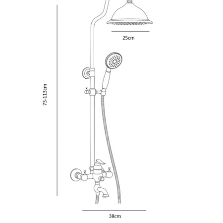 SPRCHOVÁ SÚPRAVA NÁSTENNÁ RETRO MATILDA S-1201 CHRÓM