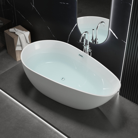 VOĽNE STOJACA AKRYLOVÁ VAŇA ELLIE 170×75×58 BIELA