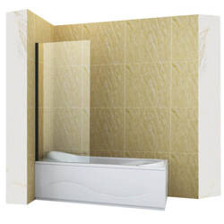 ASTON JEDNOKRÍDLOVÁ VAŇOVÁ ZÁSTENA 50X150 FIX ČIERNA