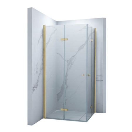 SPRCHOVÝ KÚT BAXLER ŠTVORCOVÝ TRANSPARENTNÝ - 90X90X190 ZLATÝ