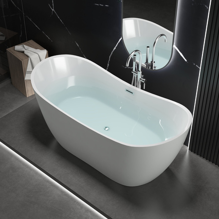 VOĽNE STOJACA AKRYLOVÁ VAŇA GRACE 150×75×72 BIELA