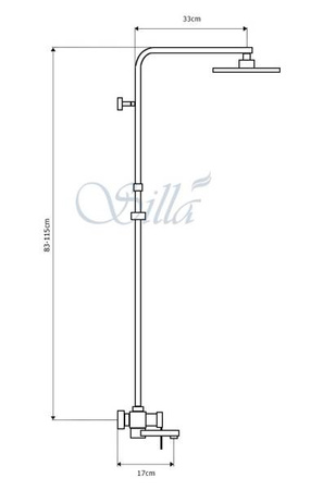 SPRCHOVÁ SÚPRAVA CUBO NÁSTENNÁ S-1067B ČIERNA