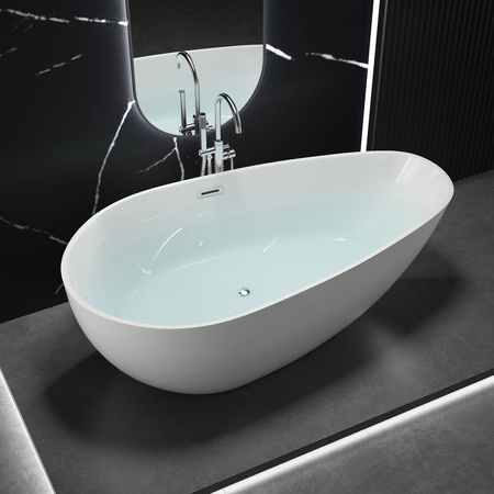 VOĽNE STOJACA AKRYLOVÁ VAŇA ELLIE 170×75×58 BIELA