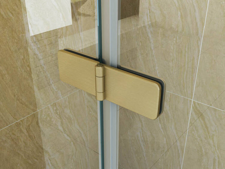 DVOJKRÍDLOVÁ SPRCHOVÁ ZÁSTENA MARION 100X140 POHYBLIVÁ ZLATÁ KARTÁČOVANÁ