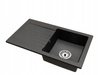 Drez Granitový Kuchynský 75x43,5 cm, 1 Komora + Sifón, Čierny nakrapaný