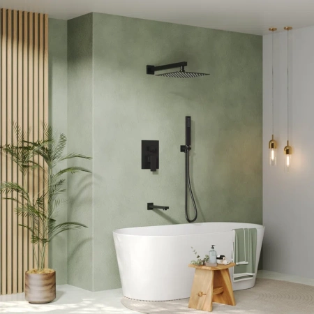 PODOMIETKOVÁ SPRCHOVÁ SÚPRAVA S VÝTOKOM S-1193B ČIERNA