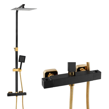SPRCHOVÁ SÚPRAVA NÁSTENNÁ S TERMOSTATOM S-1164BG ČIERNA/ZLATÁ