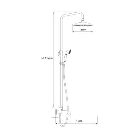 RETRO SPRCHOVÁ SÚPRAVA VERONA NÁSTENNÁ S-1186B ČIERNA