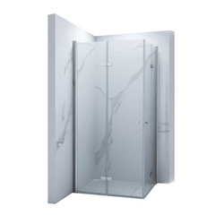 SPRCHOVÝ KÚT BAXLER ŠTVORCOVÝ TRANSPARENTNÝ - 90X90X190 CHRÓM