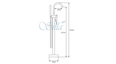VOĽNE STOJACA VAŇOVÁ BATÉRIA ROSA S-1069C CHRÓM
