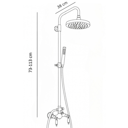 RETRO SPRCHOVÁ SÚPRAVA NÁSTENNÁ PALOMA S-1198 CHRÓM